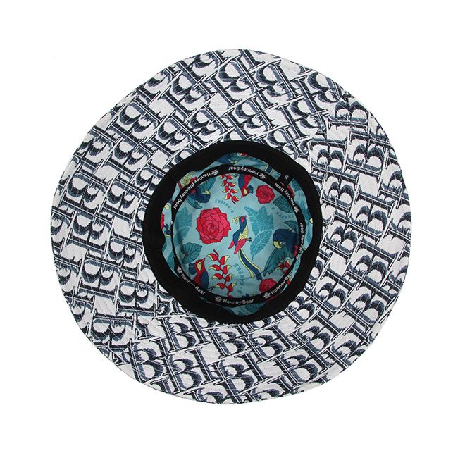 Checked Bear Blue Bucket Hat - HM-031