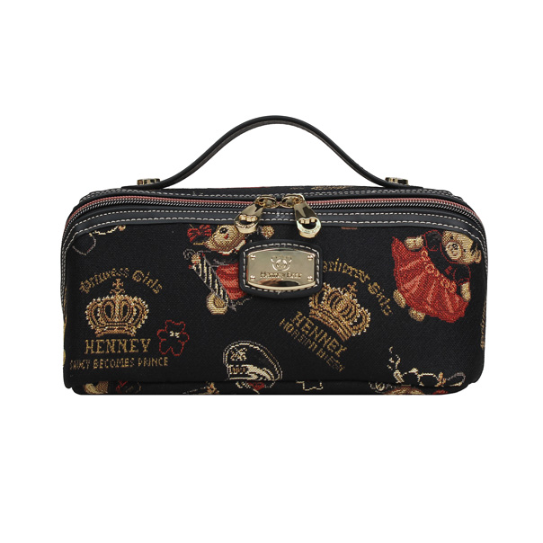 Crown Bear Tapestry Handbag Purse