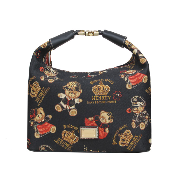 Crown Bear Tapestry Hobo Shoulder Bag