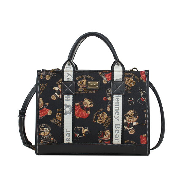 Crown Bear Tapestry Tote Shoulder Bag