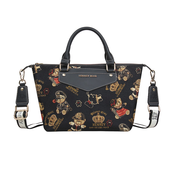 Crown Bear Tapestry Tote Shoulder Bag