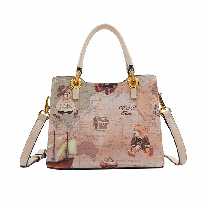 H-774 MAP BEAR Hand Bag.