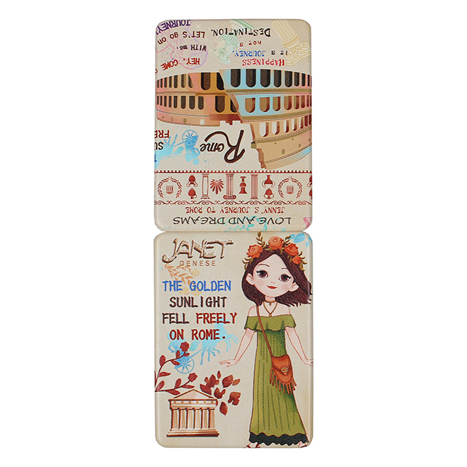 Henney Bear A Tour of Rome Women’s Compact Mirror – Rectangular Edition - JR-003