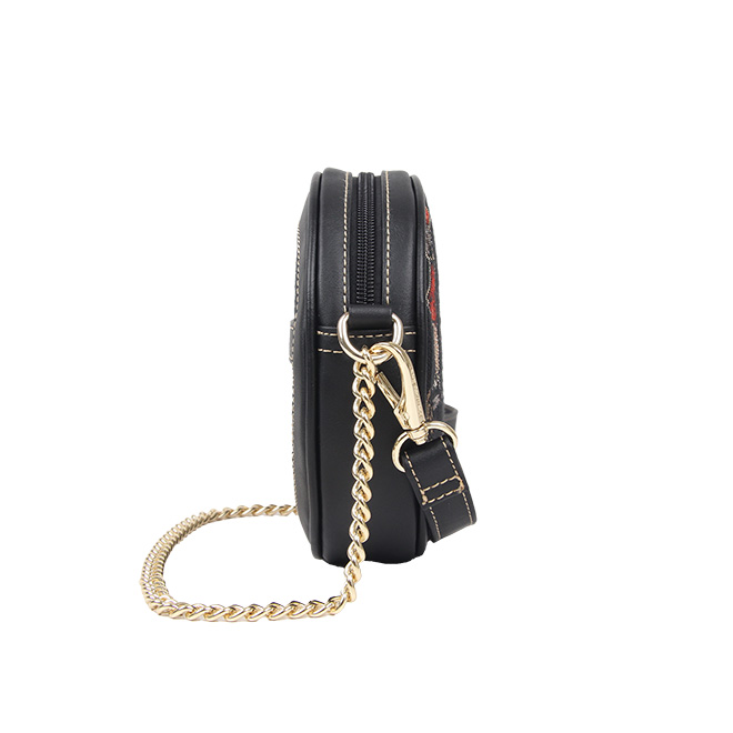 Henney Bear Black Paris Girl Round Crossbody H-364