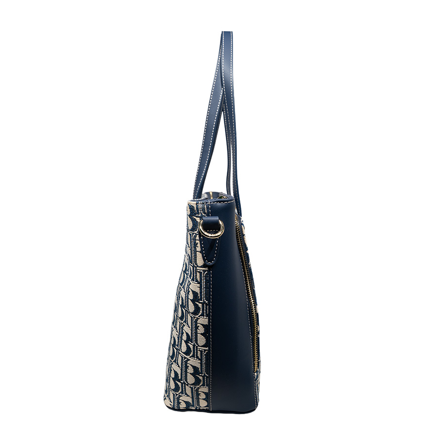 Henney Bear Blue Bear Designer Tote Bag with Zip Closure H-1002