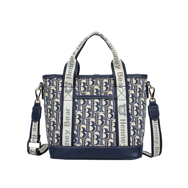 Henney Bear Blue Bear Tote Bag with Adjustable Strap H-1140