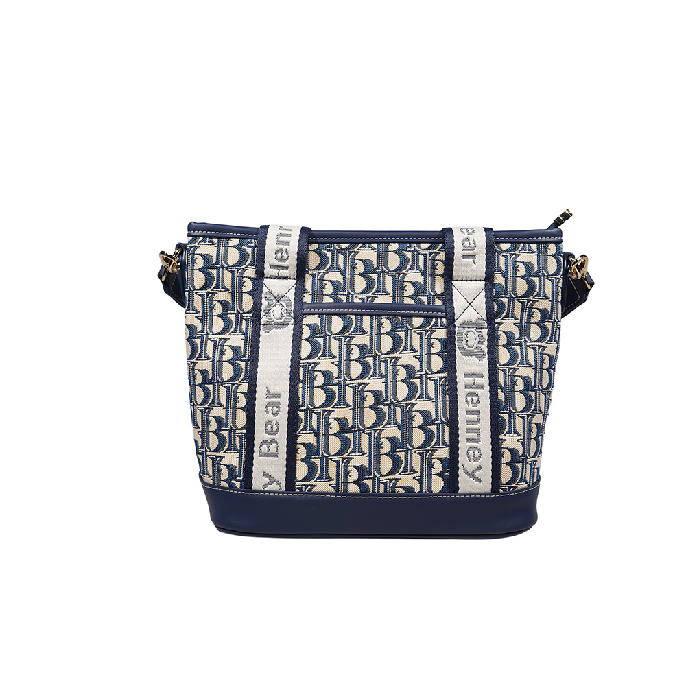Henney Bear Blue Bear Tote Bag with Adjustable Strap H-1140