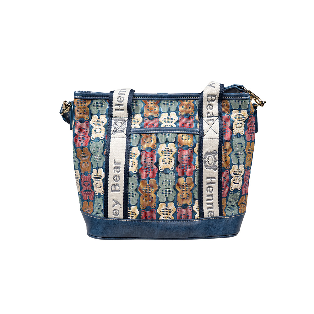 Henney Bear Brick Bear Tote Bag with Adjustable Strap H-1140