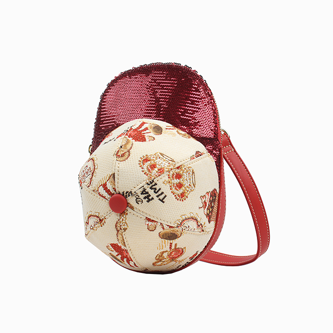 Henney Bear Cake Bear Women’s Mini Crossbody Bag with Cap-Inspired Shape H-975