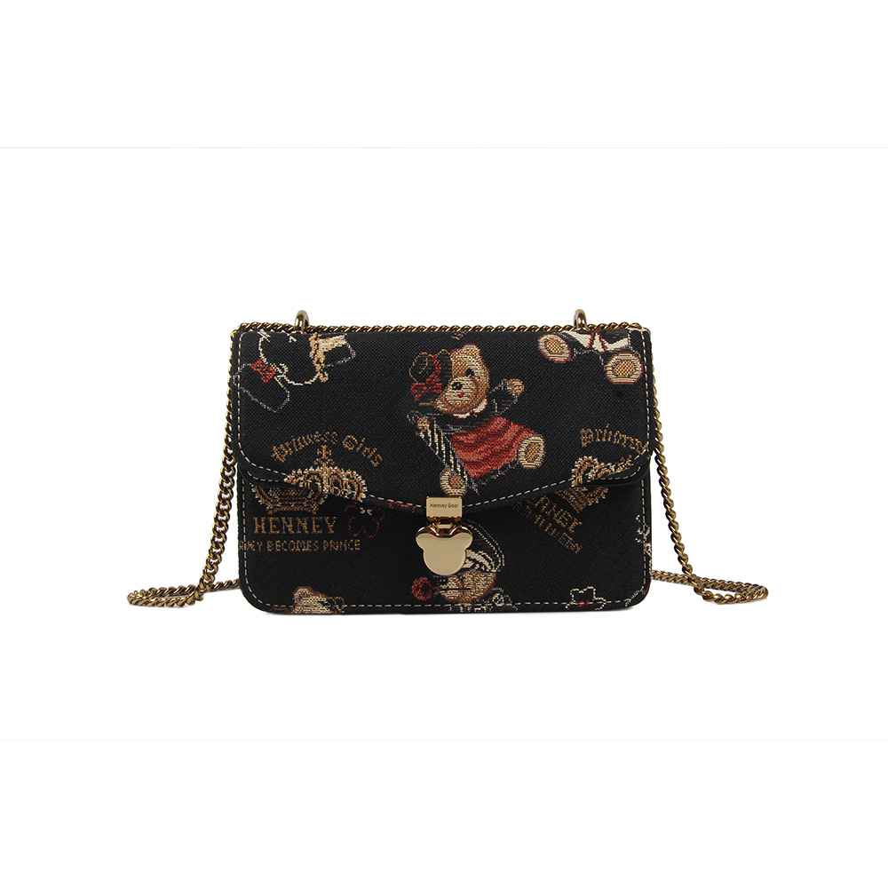 Henney Bear Chain Crown Crossbody Bag H-362