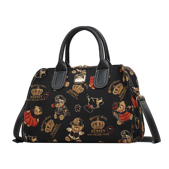 Henney Bear Crown Bear Boston Handbag H-1157