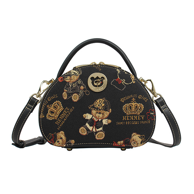 Henney Bear Crown Bear Round Handbag H-1126