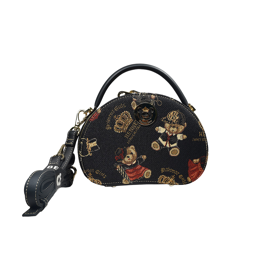 Henney Bear Crown Bear Round Handbag H-1126