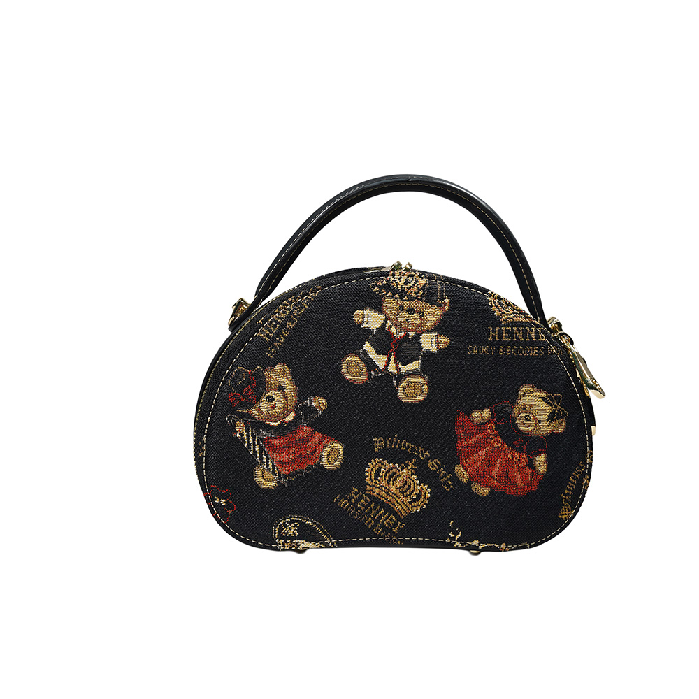 Henney Bear Crown Bear Round Handbag H-1126