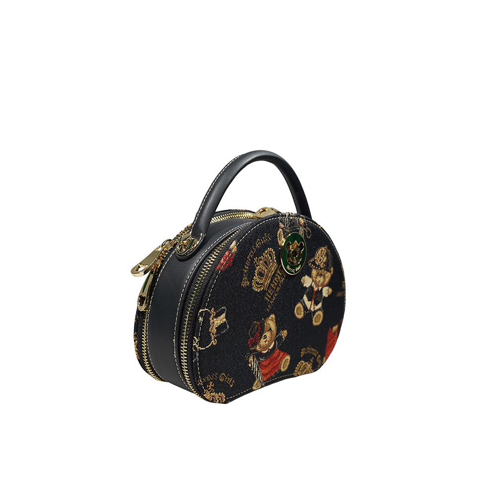Henney Bear Crown Bear Round Handbag H-1126