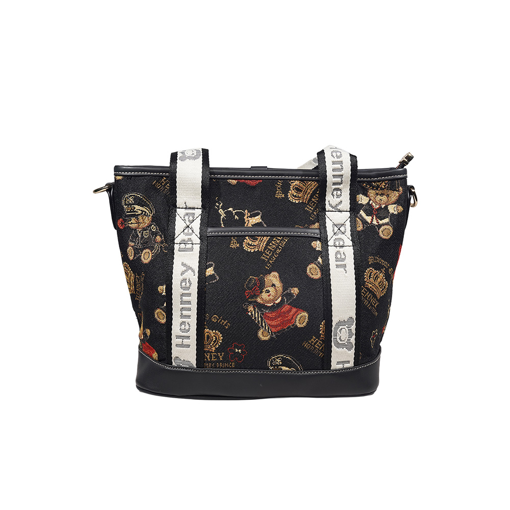 Henney Bear Crown Bear Tote Bag with Adjustable Strap H-1140