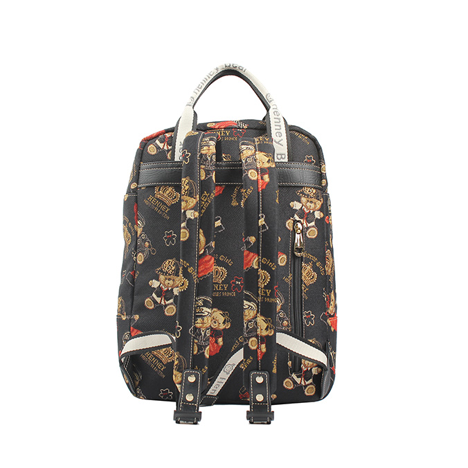 Henney Bear Crown Print Backpack - H-966