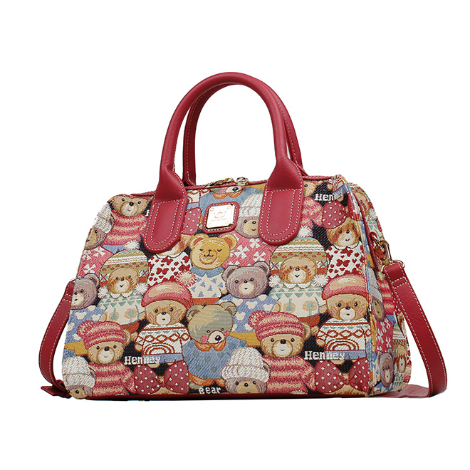 Henney Bear Cute Bear Boston Handbag H-1157