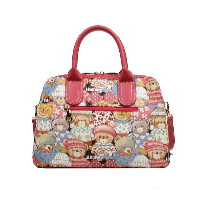 Henney Bear Cute Bear Boston Handbag H-1157