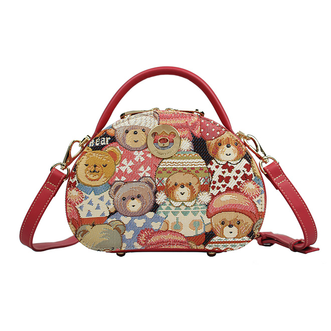 Henney Bear Cute Bear Round Handbag H-1126