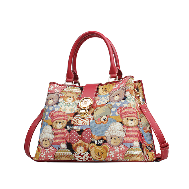 Henney Bear Cute Bear Structured Handbag H-1128