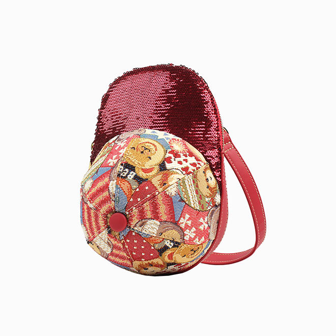 Henney Bear Cute Bear Women’s Mini Crossbody Bag with Cap-Inspired Shape H-975