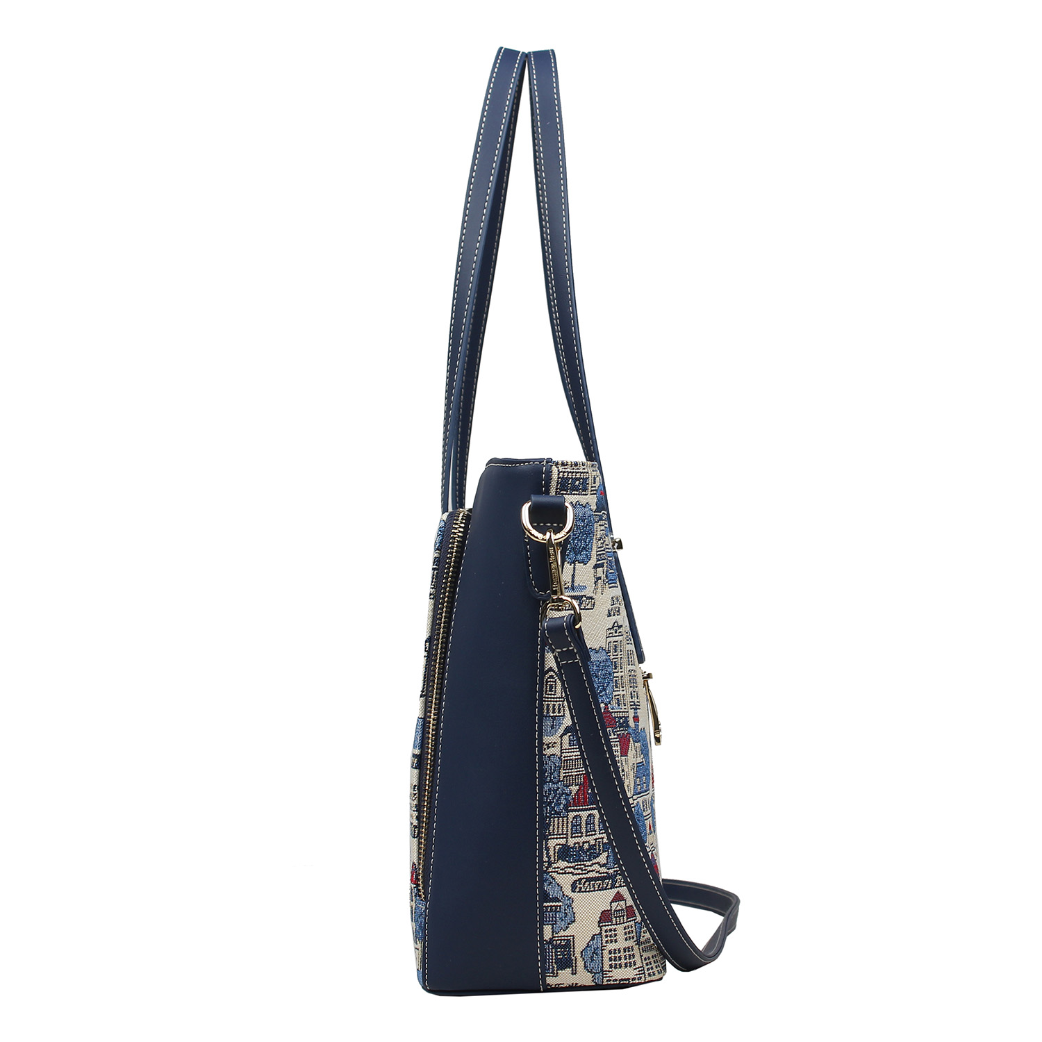 Henney Bear Euro City Designer Tote Bag with Zip Closure H-1002