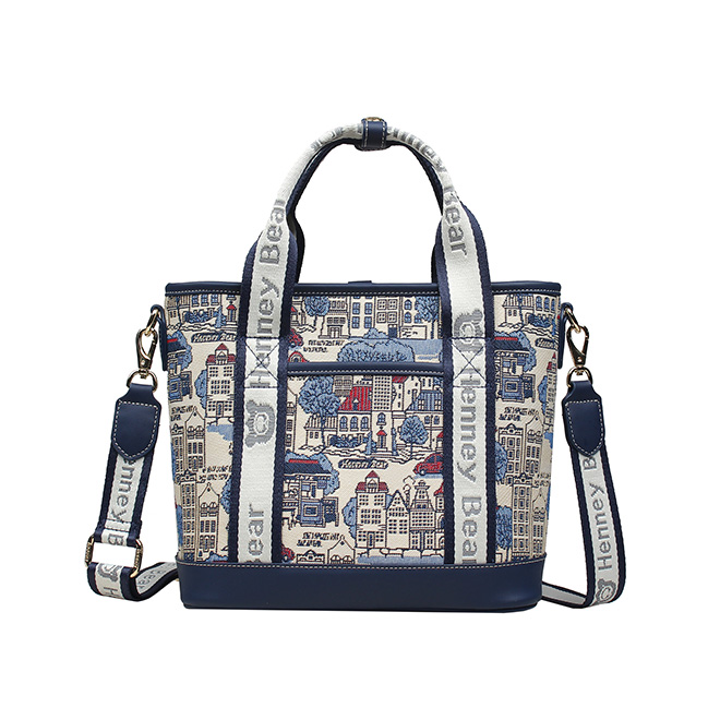 Henney Bear Euro City Tote Bag with Adjustable Strap H-1140