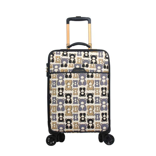Henney Bear Geometric Teddy Tapestry Cabin Trolley Luggage