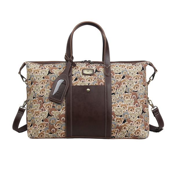 Henney Bear Green Bear Tapestry Travel Duffle Bag