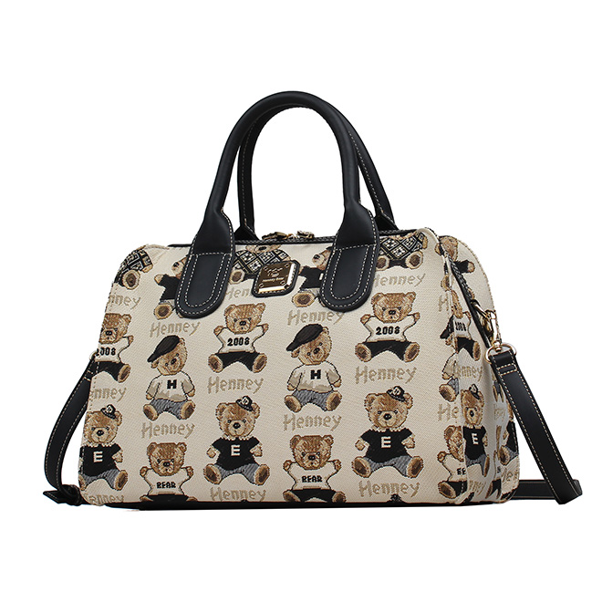 Henney Bear Henney Password Boston Handbag H-1157
