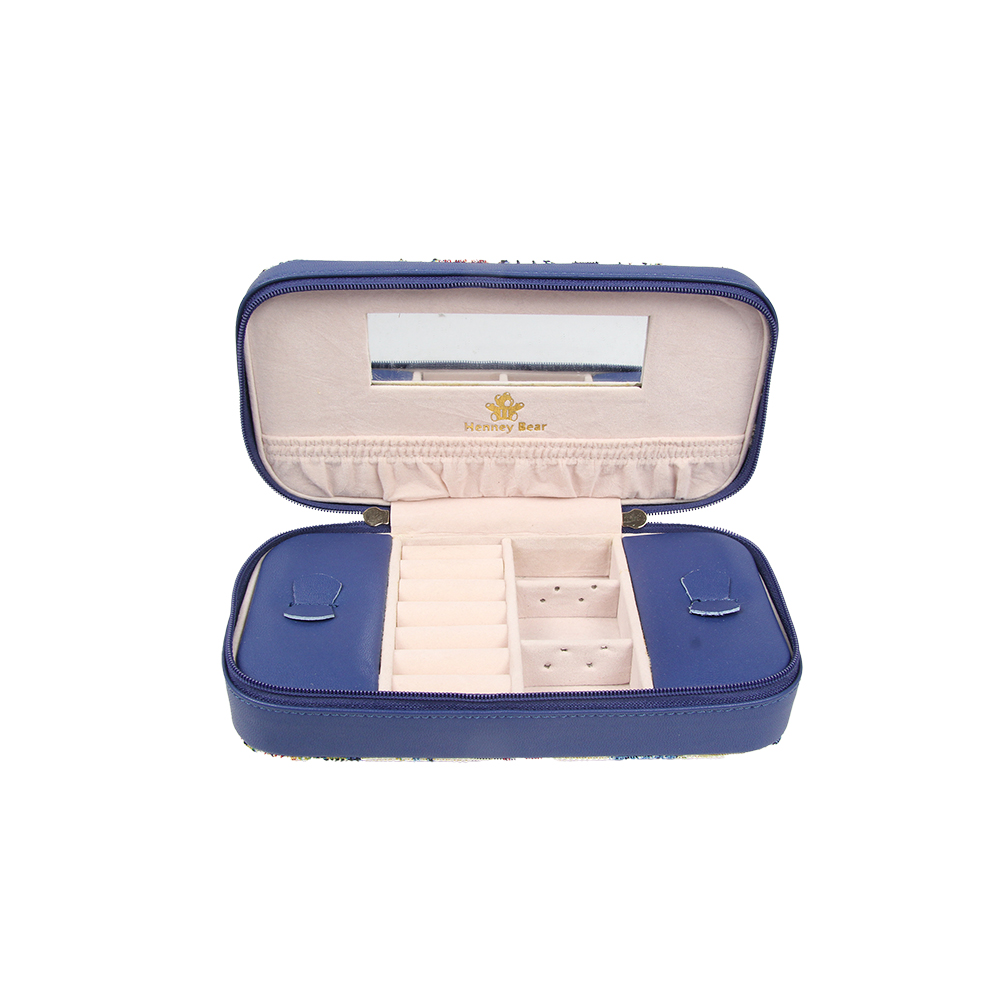 Henney Bear Jewelry Box, with Blue Zipper - HW-066