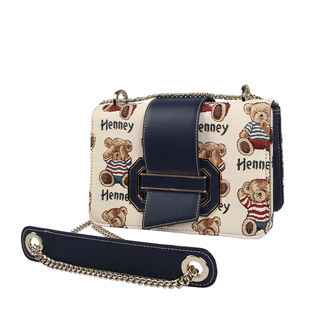 Henney Bear London Stripe Bear Crossbody Bag H-277