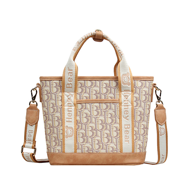 Henney Bear Milk Tea Tote Bag with Adjustable Strap H-1140