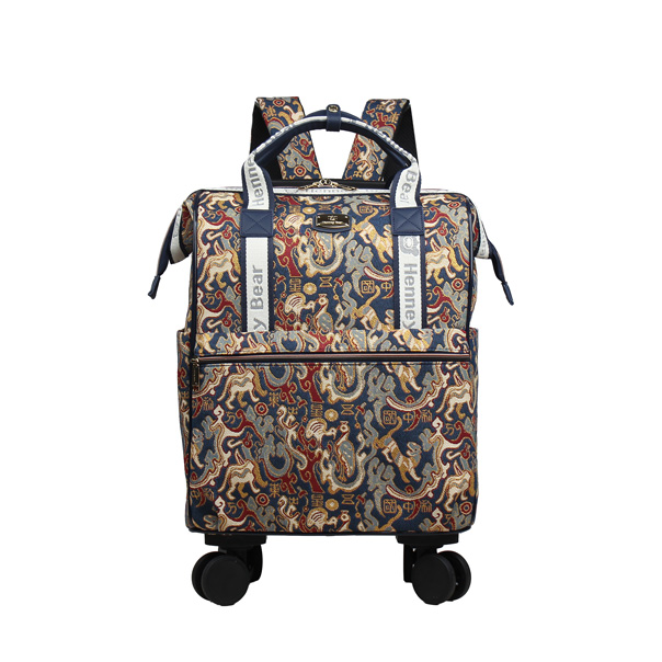 Henney Bear Oriental Star Rolling Backpack / Cabin Luggage