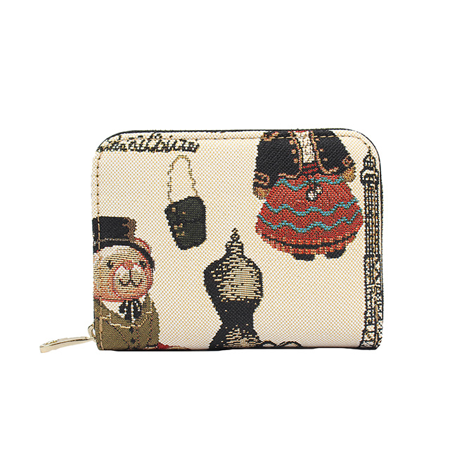 Henney Bear Paris Bear Compact Zippered Wallet HW-049