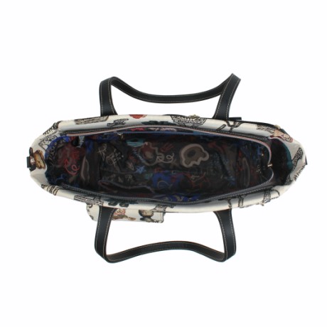 Henney Bear Paris Bear Women’s Tote Bag with Multi-Pocket Design H-1199