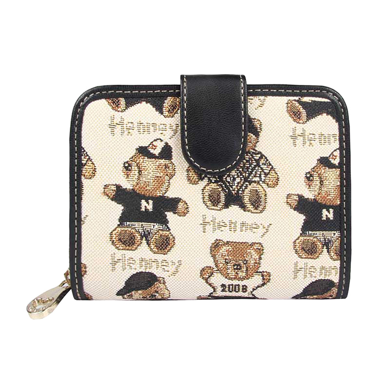 Henney Bear Password Bear Compact Dual-Closure Wallet HW-100