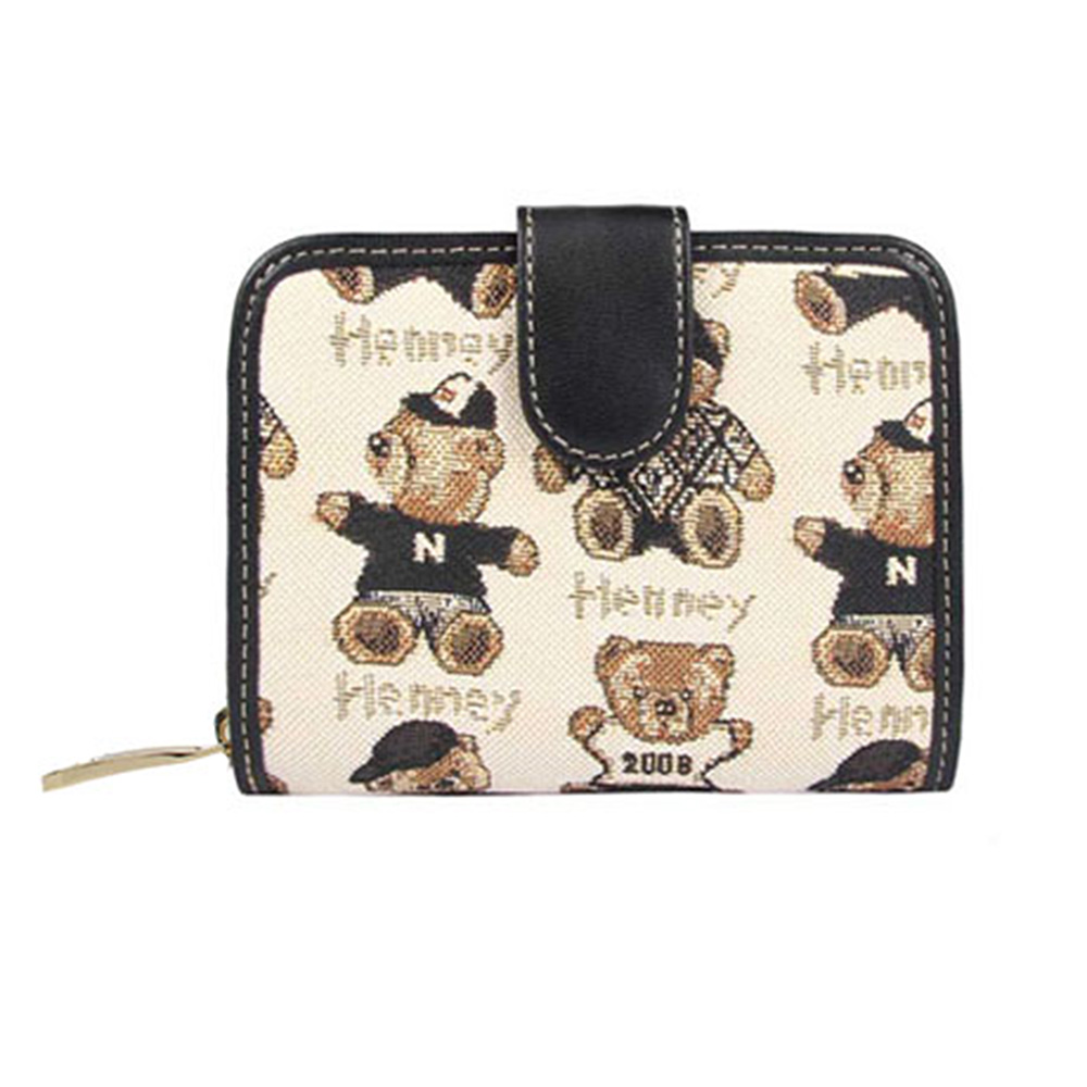 Henney Bear Password Bear Compact Dual-Closure Wallet HW-100