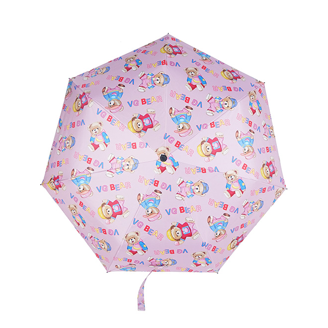 Henney Bear Pink Women’s Folding Umbrella – Compact Travel Edition VU-001