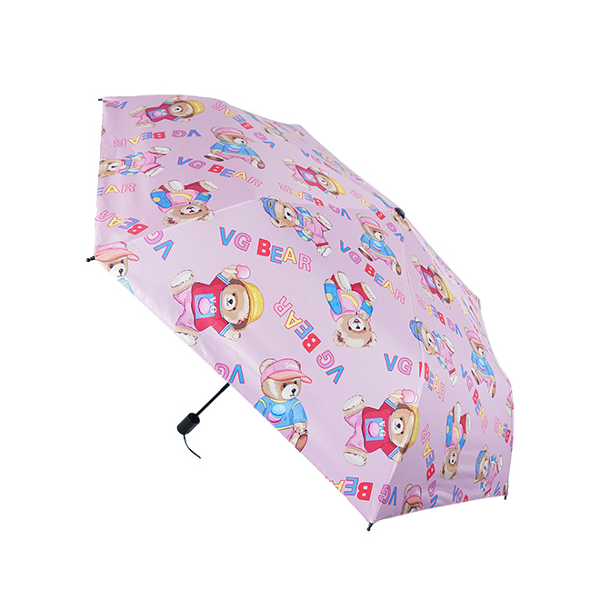 Henney Bear Pink Women’s Folding Umbrella – Compact Travel Edition VU-001