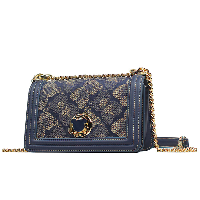 Henney Bear Shadow Bear Blue Chain Shoulder Bag H-1149
