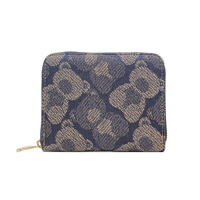 Henney Bear Shadow Bear Blue Classic Zip-Around Wallet HW-049