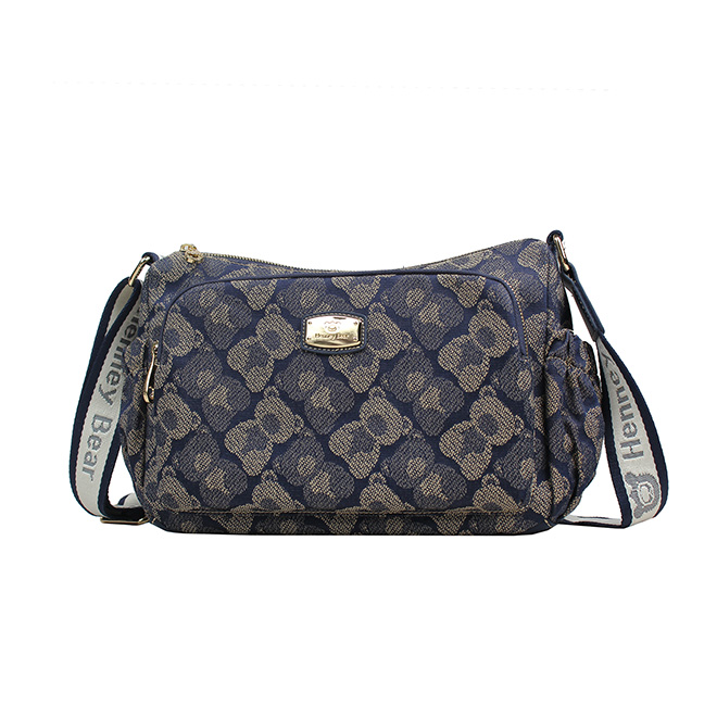 Henney Bear Shadow Bear Blue Crossbody Shoulder Bag H-1165