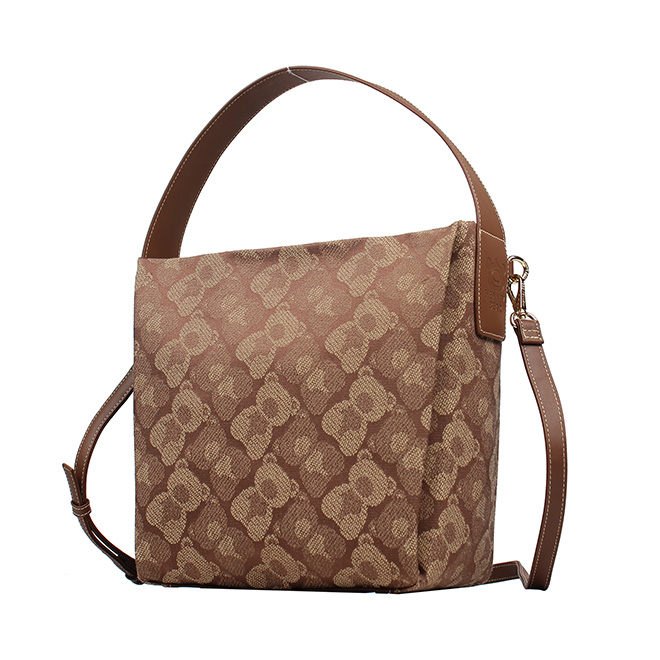 Henney Bear Shadow Bear Brown Women's Signature Hand Bag H-1011