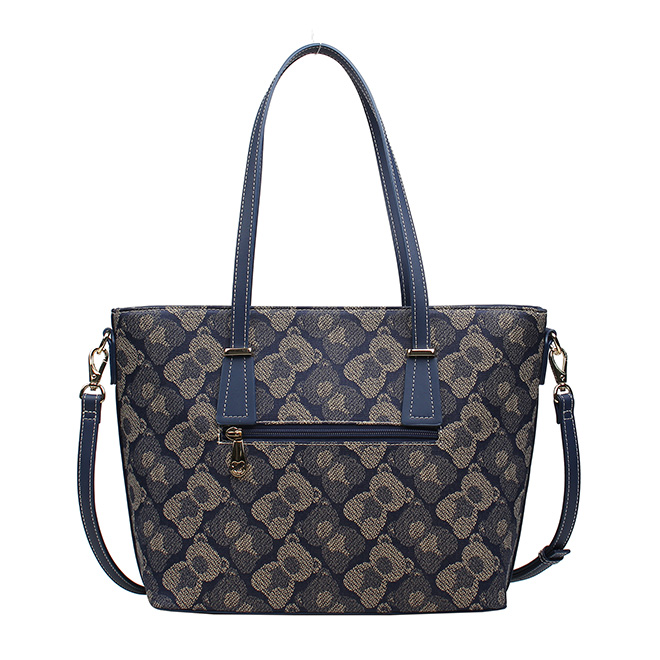 Henney Bear Shadow Bear Designer Tote Bag with Zip Closure H-1002