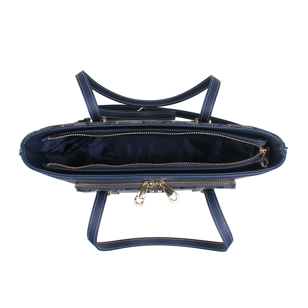 Henney Bear Shadow Bear Designer Tote Bag with Zip Closure H-1002