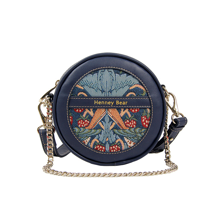 Henney Bear Strawberry & Bird Round Crossbody H-364