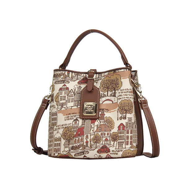 Henney Bear Tree in Fall Tapestry Shoulder Bag