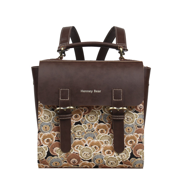 Henney Bear Vincent Bear & Bear Tapestry Convertible Backpack